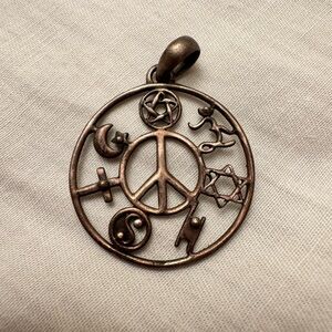 Bronze Peace Symbol Pendant